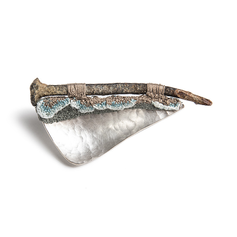 Mudlarked Nail Brooch